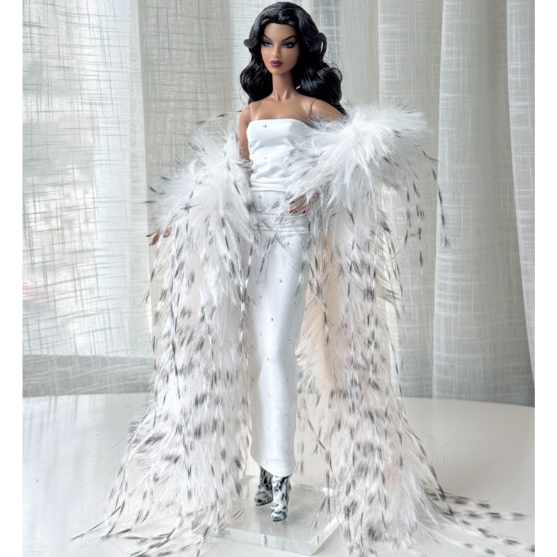 Baby Clothing High End - 1/6 Muñeca Supermodelo FR, vestido blanco