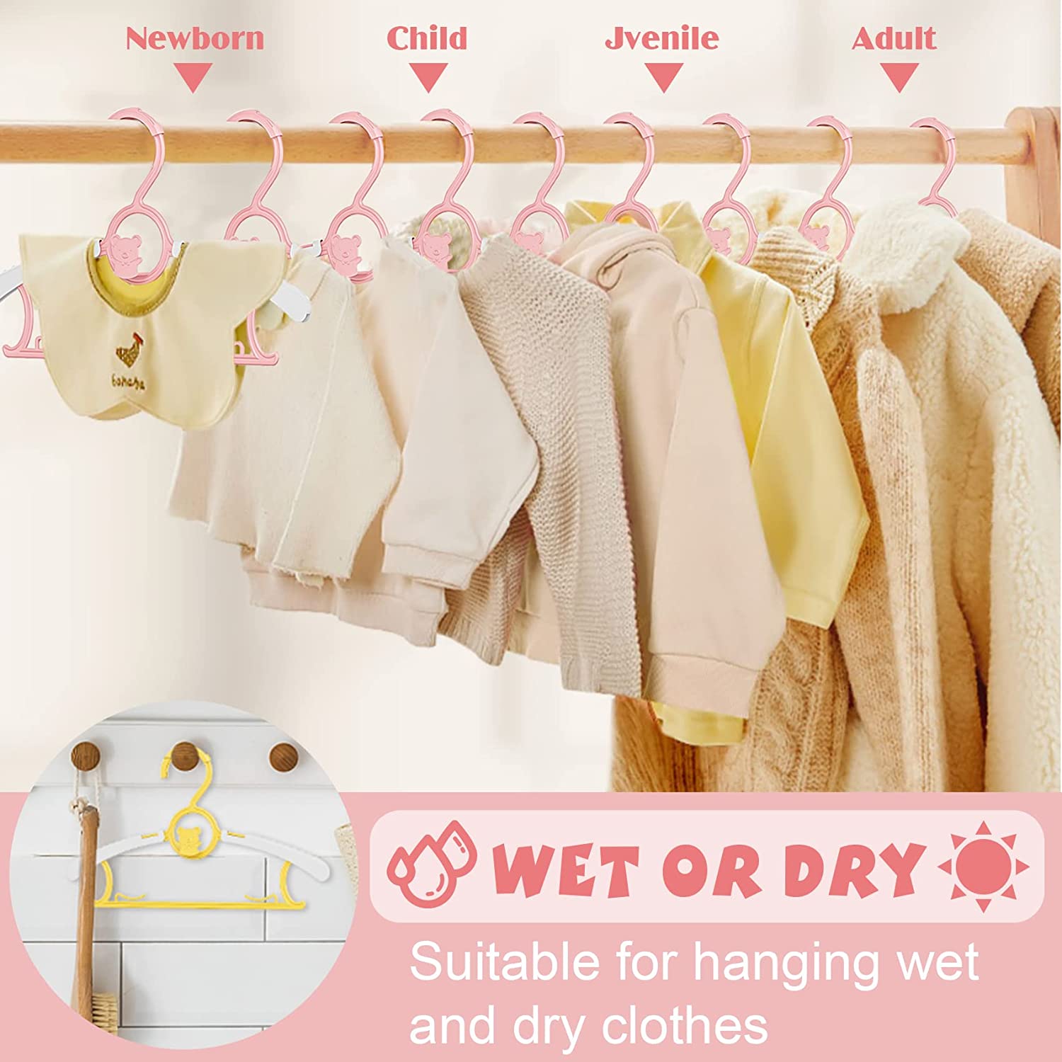 UNTIOR-percha antideslizante p - Baby Clothing Hanging Rack reseña y precio