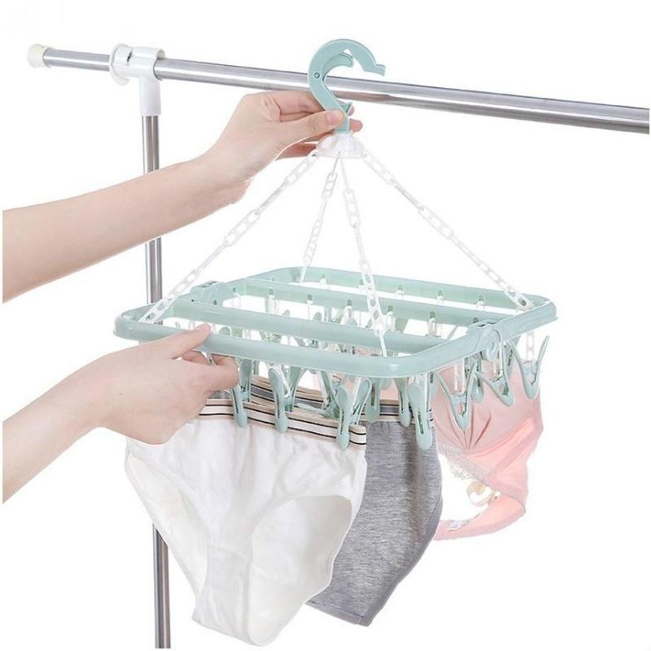 1 Pcs 32 Clips Ropa plegable P - Baby Clothing Hanging Rack reseña y precio